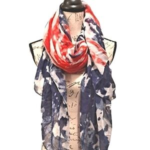 💖 2/$30 American flag scarf stars stripes neck hair lightweight biker grunge